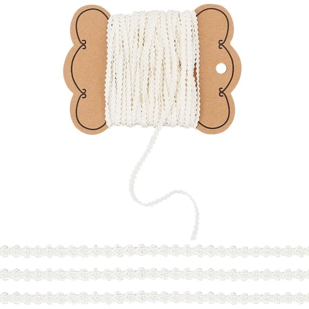 10 yardas de cinta trenzada de poliéster blanco de 1/8 de pulgada de ancho, cinta de encaje fino por yarda, cinta trenzada en forma de quilla, cinta decorativa tejida para tapicería