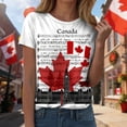 thumbnail image 2 of Ramiter T-Shirts Canada pour Femmes T-Shirts pour Femmes Imprimé Feuille d'Érable Point Col Rond Fête du Canada T-Shirts Rouges Blanc,m, 2 of 4