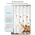 thumbnail image 2 of No Hook Cloth Fabric Shower Curtain with Snap in Liner, Orange Pumpkin Fall Waterproof Shower Curtains Set with See Through Top Window, Thanksgiving Maple Leave Autumn Bath Curtains Shower 54"x78", 2 of 6