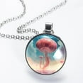 thumbnail image 2 of Jellyfish Glass Design Circular Pendant Women's Necklace, 2 of 5