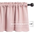 thumbnail image 3 of Blackout Window Valance for Bedroom Kitchen Bathroom Living Room Darkening Rod Pocket Curtain Valance, Thermal Insulated Window Treatment 1 Panel, 52 x 18 Inches, Baby Pink, 3 of 6