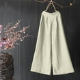 thumbnail image 3 of QUYUON Wide Leg Sweatpants Summer Solid Color Plus Size Cotton and Linen Pants Casual Loose Trousers Plus Size Pants for Women Full Pant Leg Length Skinny Pant Style N-3147 Khaki XL, 3 of 7