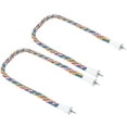 thumbnail image 3 of 2Pcs Bird Rope Perches Brightly Colored Handmade Chew Toy Parrot Swings Spiral Stand80CM, 3 of 14