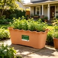 thumbnail image 6 of Eqslft Scalloped Edge Plastic Window Box Planters, Rectangular Flower Pots with Drainage, Lightweight Decorative Planters for Indoor/Outdoor Use, 6 of 7
