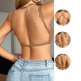 thumbnail image 4 of Wireless Seamless Jelly Bra for Women JIANLAI Women's Wirefree V Neck Seamless Everyday Bra, Adjustable Thin Straps Padded Invisible Basic Bralette, 4 of 4