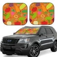 thumbnail image 2 of Picia Cartoon Vegetables 2 Piece Car Windshield Sun Shade Foldable | Foldable Sun Shield for Front Window Blocks UV Rays and Keeps Your Vehicle Cool-Small, 2 of 7