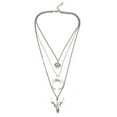 thumbnail image 2 of Teissuly Fashion Alloy Cow Geometry Round Eye Horn Multi-Layer Necklace, 2 of 9