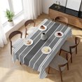 thumbnail image 3 of Gradient Grey Striped Table Cloth Waterproof Tablecloths, Simple Farm Stripes Minimalist Tablecloth Dining Table Cover for Kitchen Party Tabletop Outdoor, Rectangle Tablecloth 60x120 Inch, 3 of 9