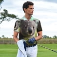 thumbnail image 2 of Kdxio Daisy Koala Print Men's Short Sleeve Polo Shirt,Midweight Men's Shirt, 2 of 5