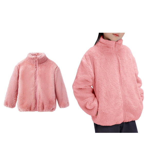 Jackets for Girls Winter Coat Zipper Lightweight Long Sleeve Thick Warm Outerwear Winter Coats for Kids 4-5 Years