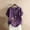 Purple, variant on Yaoyar Cotton Linen Tops for Womens 2024 Crewneck Roll Up Short Sleeve Tshirt Trendy Floral Print Casual Loose Blouse
