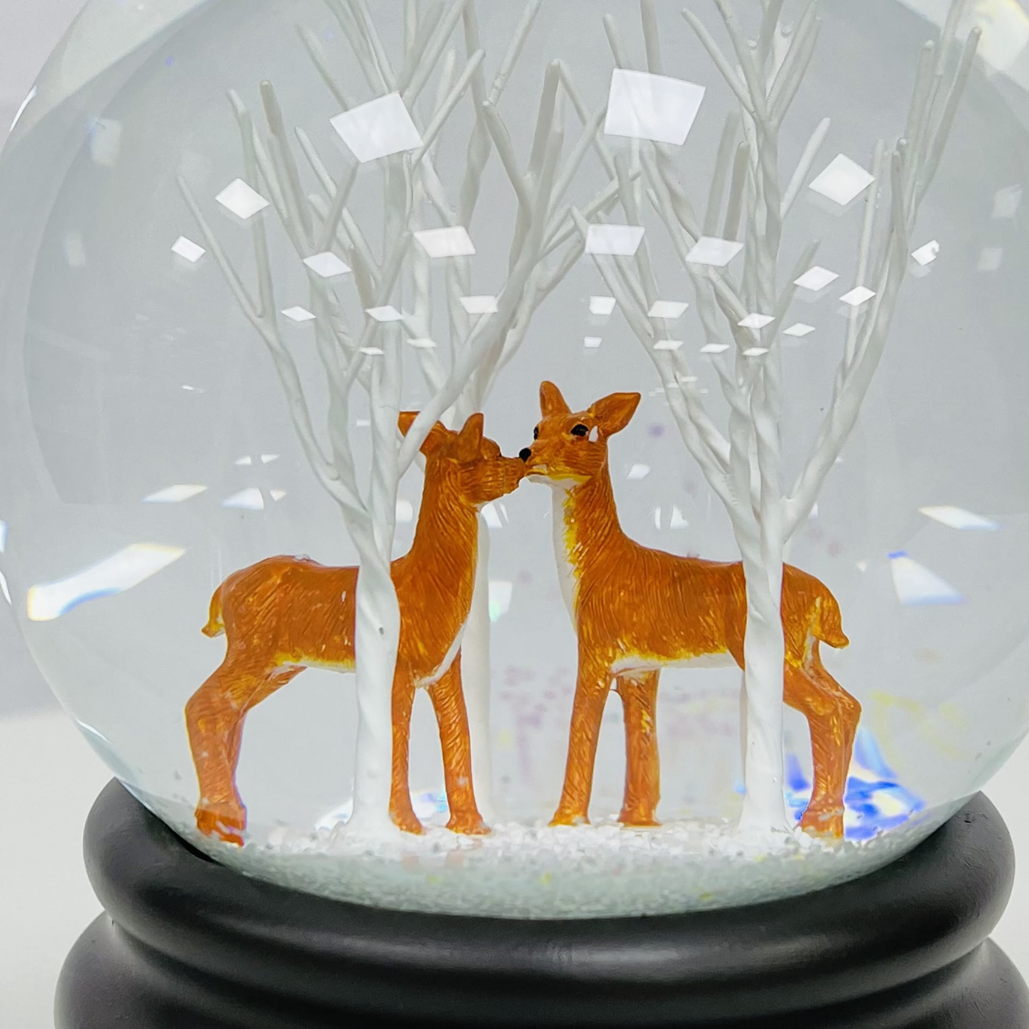 Ashfield & Harkness Deer and Tree Decorative Snow Globe with Wind Up Music box