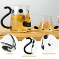 thumbnail image 2 of Cartoon Kettle with Cup Lovely Cow Shape Glass Kettle Tea Pot Coffee Pot Juice Dispenser with Cup, 2 of 4