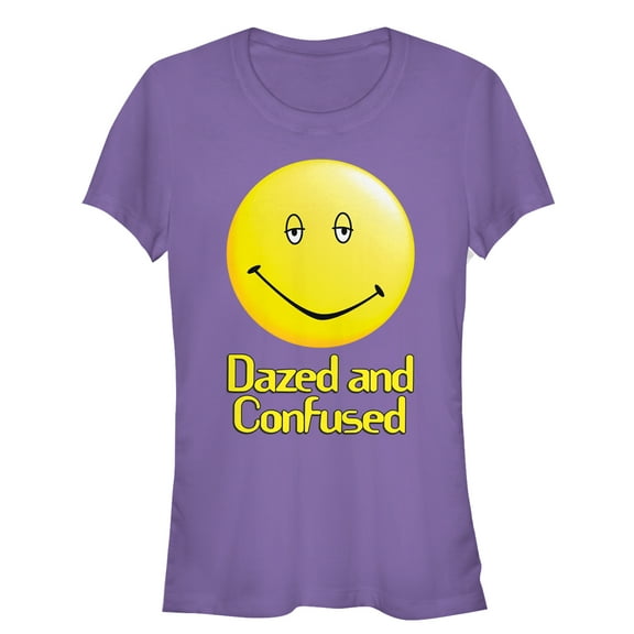 Junior's Dazed and Confused Big Smiley Logo Graphic Tee Purple Small