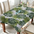 thumbnail image 4 of Tropical Palm Leaves Rectangle Tablecloth, Dust Proof Anti Wrinkle Wipeable Table Cloth Tabletop for of Dinner Kitchen Wedding Holiday Party 60"x108" Home Decor, 4 of 7