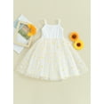thumbnail image 5 of Bagilaanoe Toddler Baby Girl Summer Dress Daisy Print Ruffle Sleeveless A-line Princess Dresses 6M 9M 12M 18M 24M 3T 4T Kid Patchwork Tulle Skirt, 5 of 9