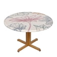 thumbnail image 2 of YFYANG Round Fitted Table Cloth, Waterproof Vintage Abstract Floral Line Doodle Pattern Polyester Table Cover, Indoor Outdoor Decorative Tablecloths with Elastic Edge, 2 of 7