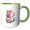Green/White, variant on 3drose, Decorative Letter B. Floral Monogram, Decorated with Rose Flowers, 11oz Two-tone Red Mug