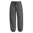 thumbnail image 4 of Jogger Sweatpants for Women Barrel Drawstring Loose Fit Track Pants Casual Elastic Waist Pants with Pockets Trendy Fall Outfits Lounge, 4 of 7