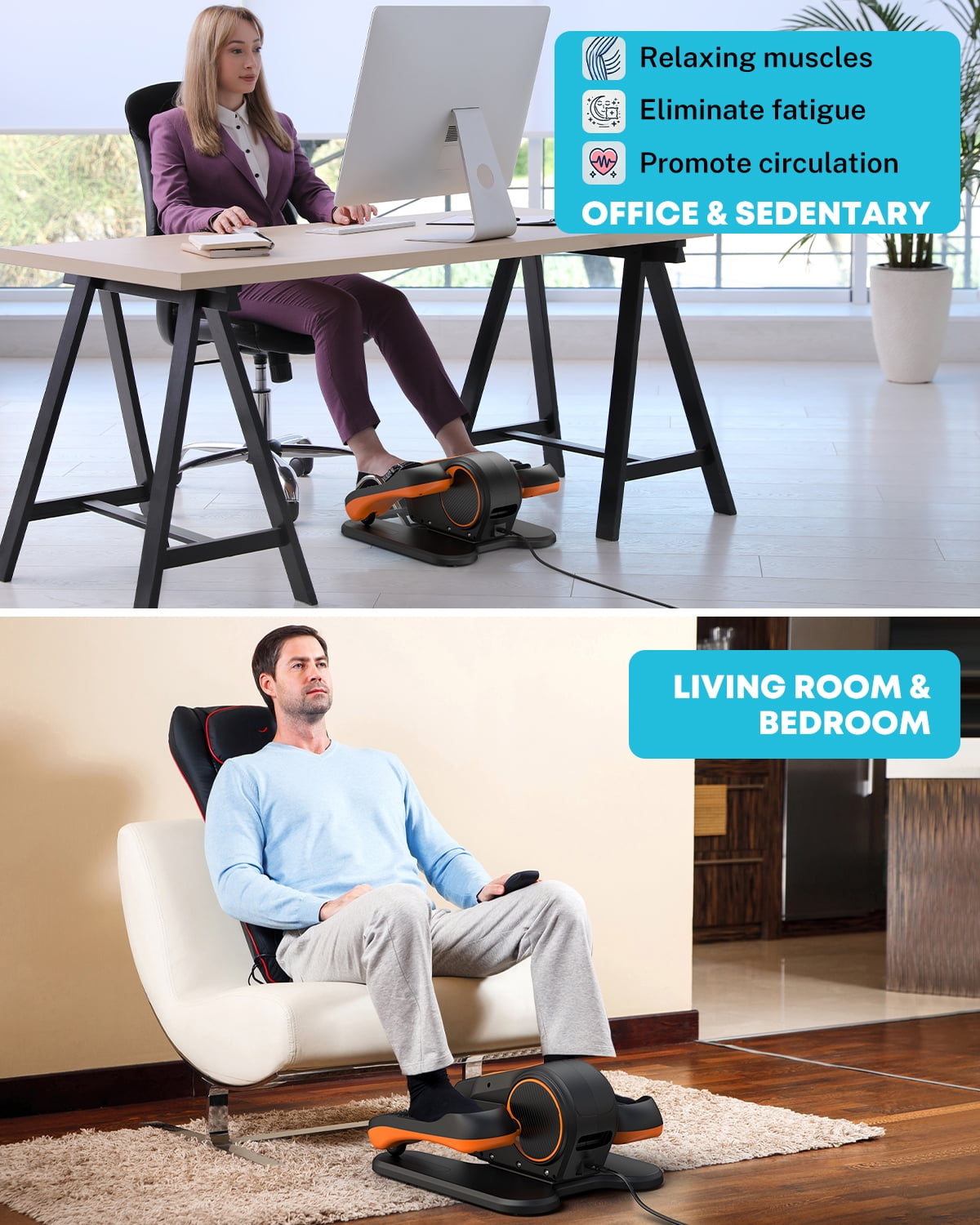 Gonex Under Desk Ellipticals Machine Electric for Seniors, Seated Pedal Exerciser with Remote Control & 16 Level Speeds