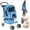 Blue, variant on XF XINFENG Pet Stroller, 4 Wheel Portable Foldable Cat Dog Stroller Travel Carrier for Small Medium Dogs & Cats, 33 lbs Capacity Jogger Stroller with Cup Holder & Storage Basket, Purple