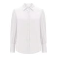 thumbnail image 6 of Dressy Casual Tops for Women Button Down Shirt Puff Long Sleeve Lapel Collar Blouse Business Work Office Wear (S, White), 6 of 8