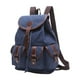 thumbnail image 5 of Mochila de lona, ​​mochila para estudiantes universitarios, mochila con cordón Azul oscuro, 5 of 9