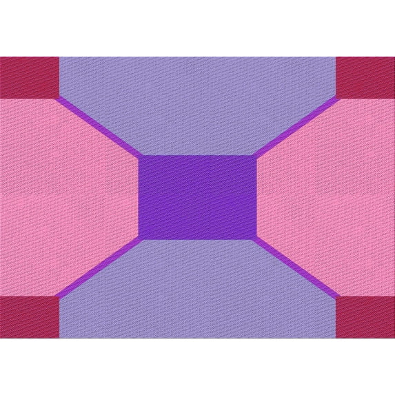 Ahgly Company Indoor Rectangle Patterned Neon Pink Area Rugs, 5' x 7'