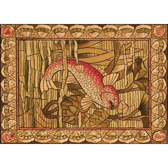 Ahgly Company Indoor Rectangle Patterned Saddle Brown Area Rugs, 2' x 4'