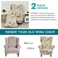 thumbnail image 3 of CHUNTIAN Wingback Chair Covers Slipcovers 2 Piece Stretch Wing Chair Covers Spandex Slipcovers Wingback Sofa Covers Armchair Covers Non-Slip Furniture Protector for Living Room Wingback Chairs, A13, 3 of 5