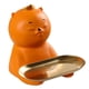 thumbnail image 2 of Bandeja de almacenamiento de estatua de gato BLESIY contenedor de monedas de Estatuilla de Animal de resina naranja, 2 of 8