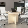 thumbnail image 2 of 42W Round Conference Table with Wooden Base in Natural Elm - Engineered Wood, 2 of 7
