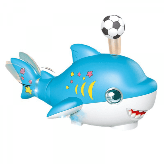 Electronic Shark Toys for Kids, Crawling Tummy Time Toys with Lights & Music for Toddlers Ages 1-3 Birthday Gifts(Blue)