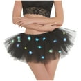 thumbnail image 4 of FRSASU Women's Light-Up Rainbow 5-Layer Mesh Tutu Skirt Ballroom Skirts Rave Glow Dance Ballet Skort Black, 4 of 4