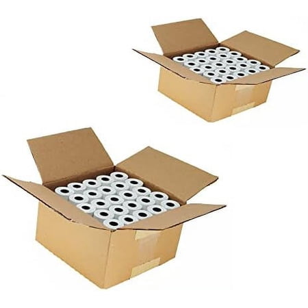 BuyRegisterRolls (2 Cases ) 2 1/4 x 70 Thermal Paper Large Rolls (53 GSM) For Clover Flex, Verifone VX520 Ingenico ICT220 ICT250 First Data FD400 Nurit 8000 8020 STP103 BPA Free