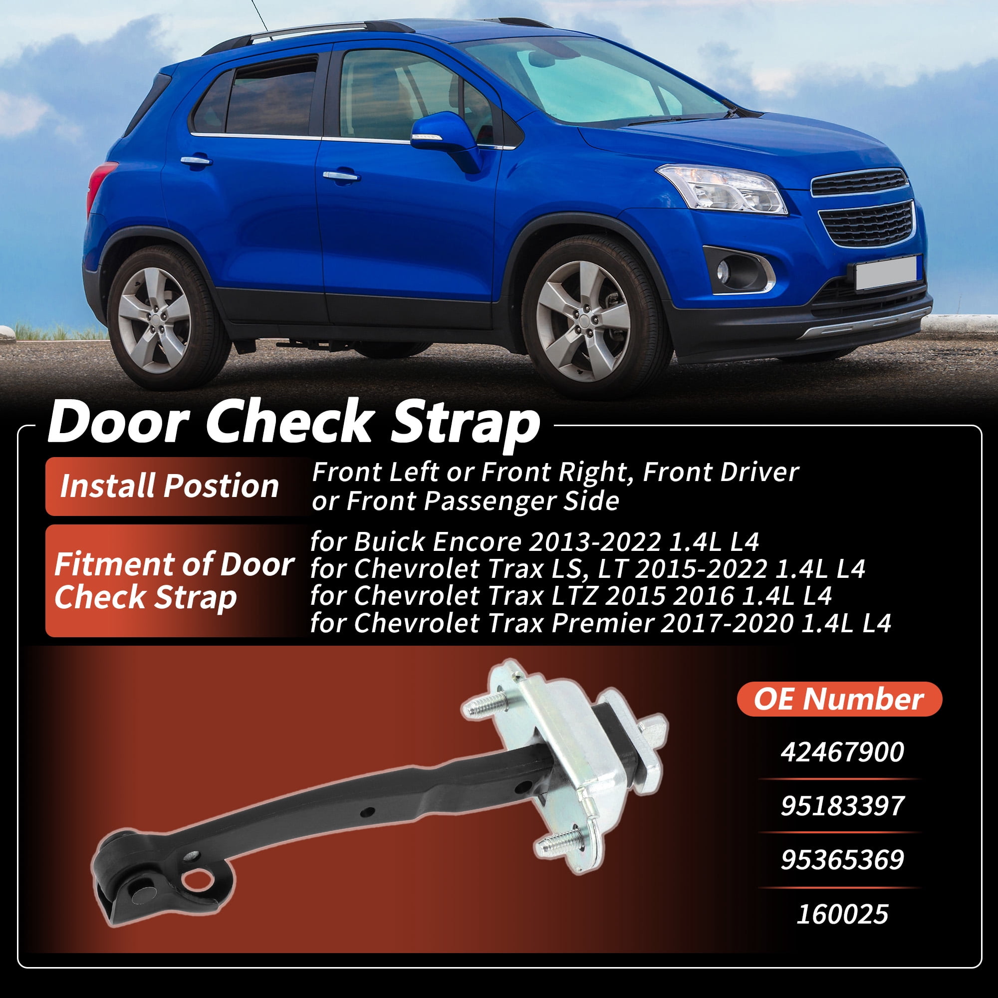 Unique Bargains Door Check Strap for Chevrolet Trax 15-22 and for Buick Encore 2013-2022