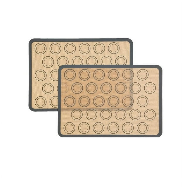 Silicone Baking Mat Set of 2 - Non-Stick Baking Mat for Macarons, Cookies, Macar