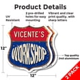 thumbnail image 2 of Vicente's Workshop (2 Pack) 12 inch X 12 inch Shield-Shaped Rust-Free Aluminum Metal Signs Weather Resistant, UV Protected To last, Gift for Dads and Uncles Classic Americana Crafted in, 2 of 7