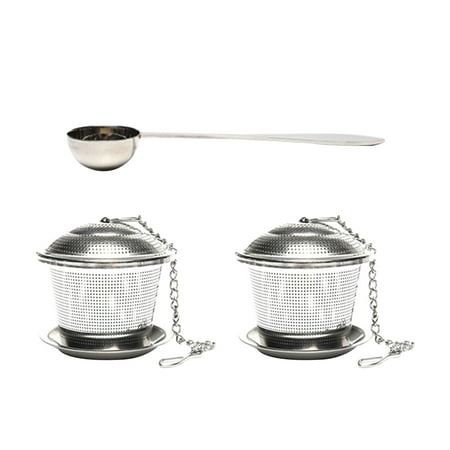 

3pcs Stainless Steel Tea Leaker Useful Tea Filter Tea Strainer Durable Tea Infuser Filter with Spoon for Home Office