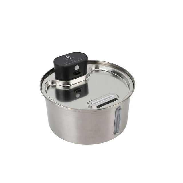 3.2L Cat Water Fountain, Wireless Rechargeable Stainless Steel Cat Fountain with LED Light, 3 Water Modes, Automatic Pet Water Dispenser, EU Plug