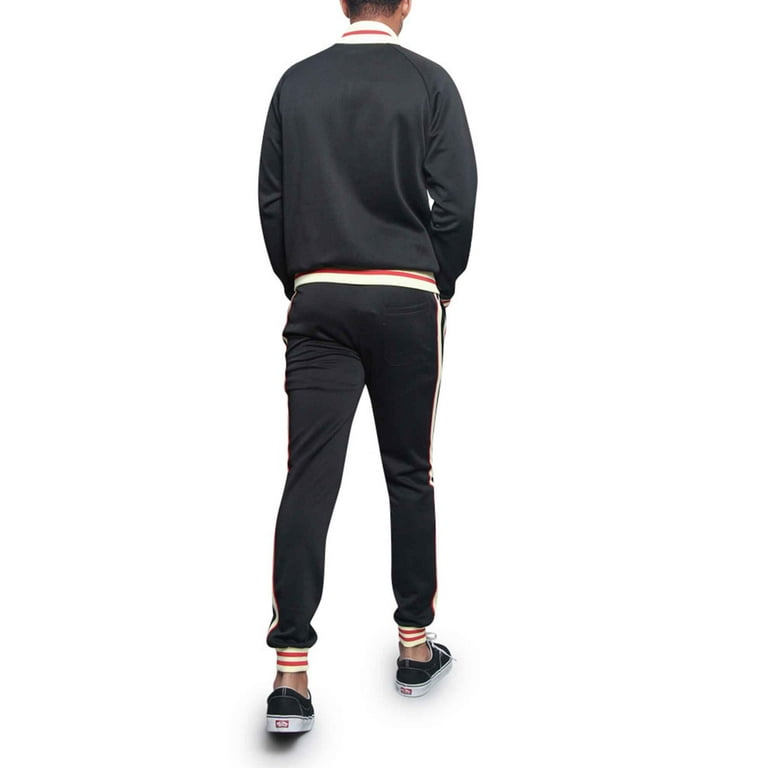 Men's G Track Suits 2 Piece Sweatsuit Set ST575 - Black - X-Large 
