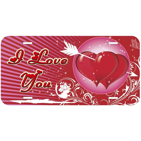 I Love you Novelty Car Auto License Plate