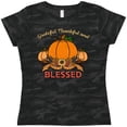 thumbnail image 3 of Inktastic Thankful Grateful and Blessed Pumpkins and Sunflower Women's T-Shirt, 3 of 5