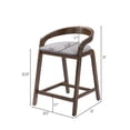 thumbnail image 5 of GDF Studio Stylish 3 Pcs Bar Set with Solid Wood Upholstered Stools and Round Table, Light Grey+Natural Walnut, 5 of 17
