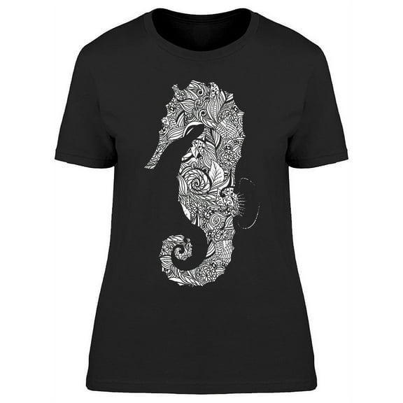 Seahorse Leaf Pattern T-Shirt Women -Image by Shutterstock, Female Small