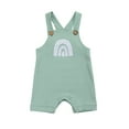 thumbnail image 1 of Xingqing Summer Newborn Baby Girls Boys Rompers 6 Colors Rainbow Printed Strap Sleeveless Button Jumpsuits, 1 of 7