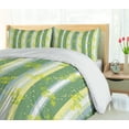 thumbnail image 5 of Ambesonne Striped Duvet Cover Set, Spring Striped Flowers, 2-Calking, Yellow Green, 5 of 7