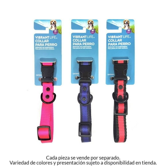 Collar para Perro Vibrant Life De Nylon Talla Mediana Varios Colores 1 Pza