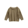 thumbnail image 1 of xiaxaixu Chandail Tricoté Automne Hiver pour Bébés Filles Garçons Couleur Unie Manches Longues Col Rond, 1 of 8