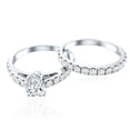 thumbnail image 4 of Rosec Jewels Lab Grown Diamond Teardrop Engagement Ring with Wedding Band - EF-VS Quality, 925 Sterling Silver, US 4.00, 4 of 8